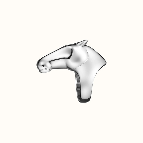 HERMES GALOP Horse Head Ring LARGE Model Sterling Silver US 6-6.25 (Hermes 52) - Picture 3 of 6